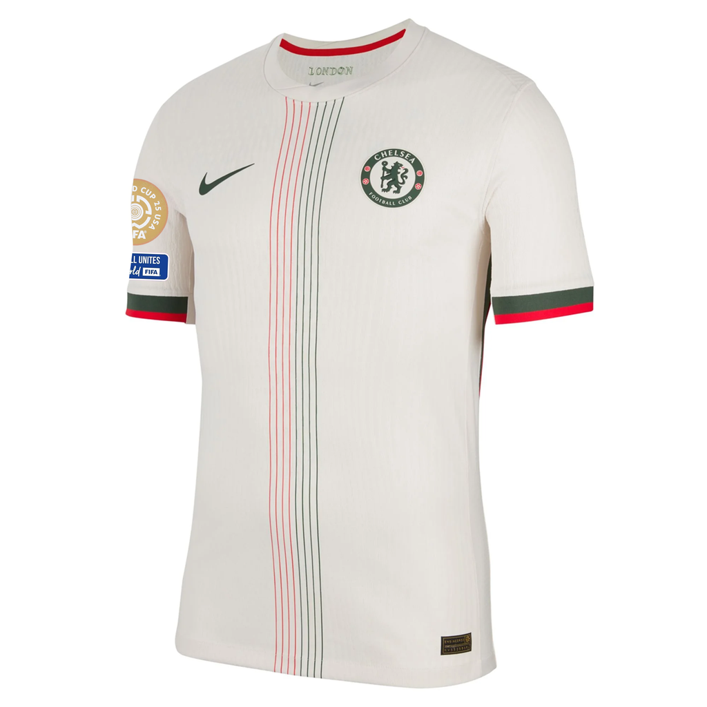 Nike Chelsea Authentic Away Jersey w/ Club World Cup Patches 25/26 (Phantom/Speed Red/Galactic Jade)