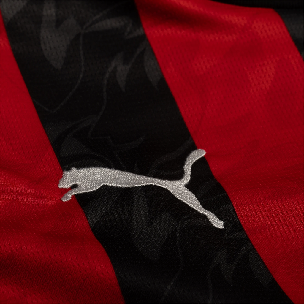 Puma AC Milan Long Sleeve Home Jersey w/ Champions League Patches 25/26 (Red/Black)