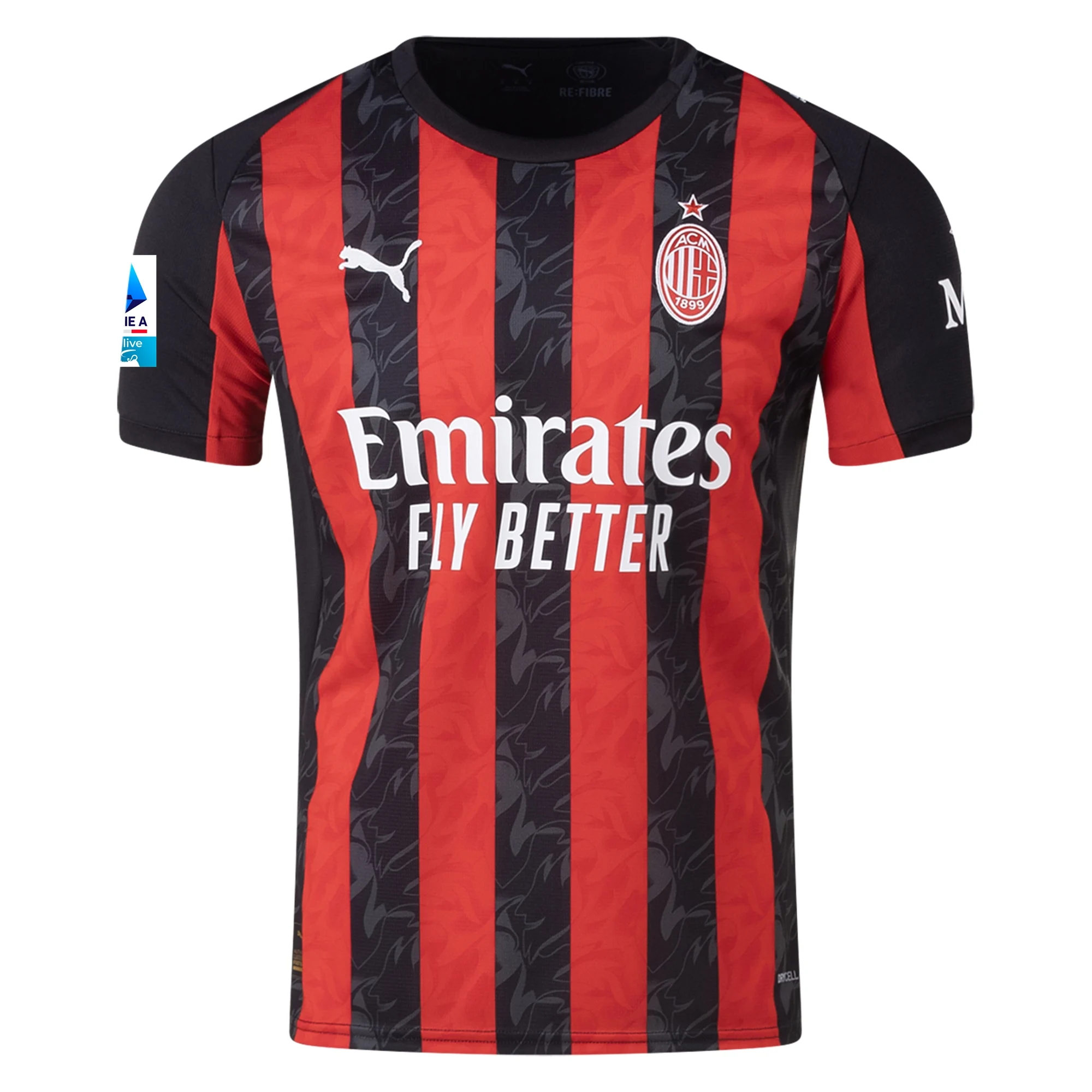 Puma AC Milan Christian Pulisic Home Jersey w/ Serie A Patch 25/26 (Red/Black)