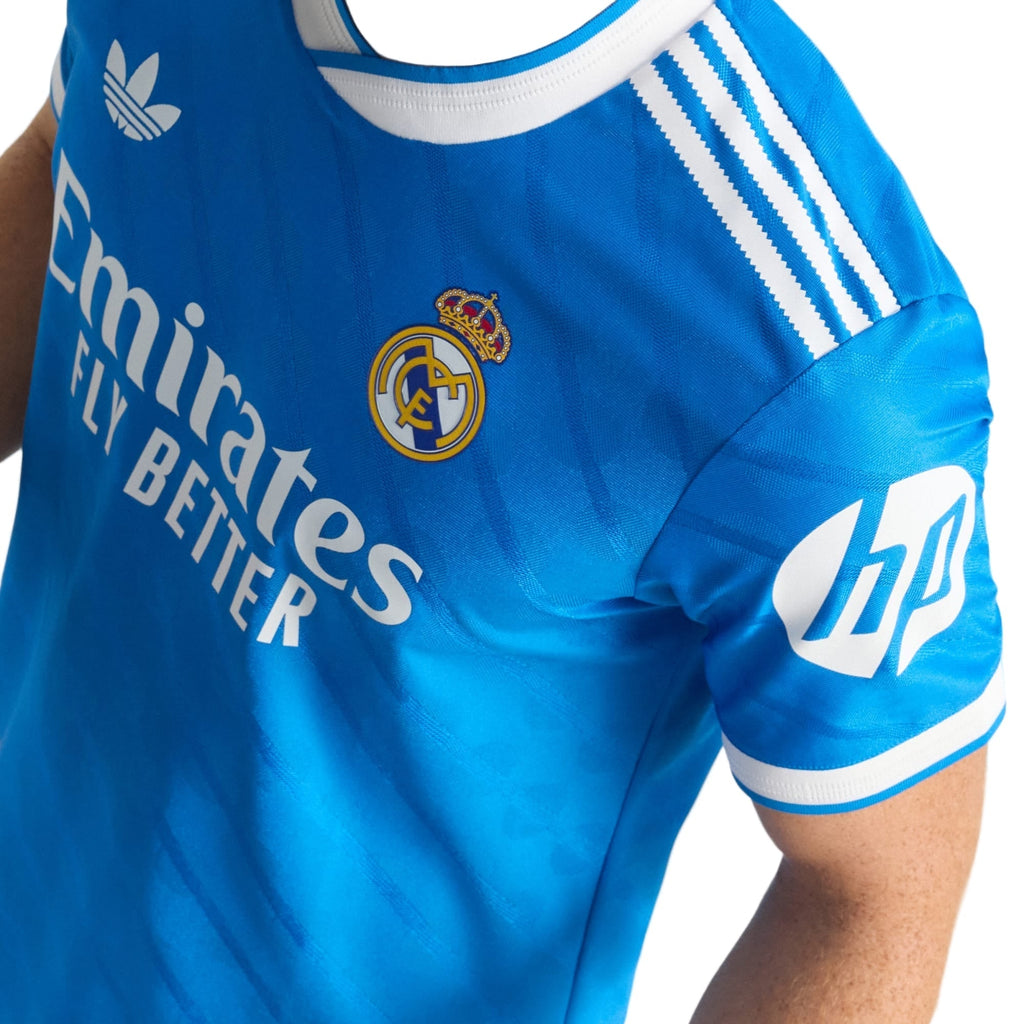 adidas Men's E. Militao Real Madrid 25/26 Authentic Third Jersey w/ Champions League Patches (Blue)