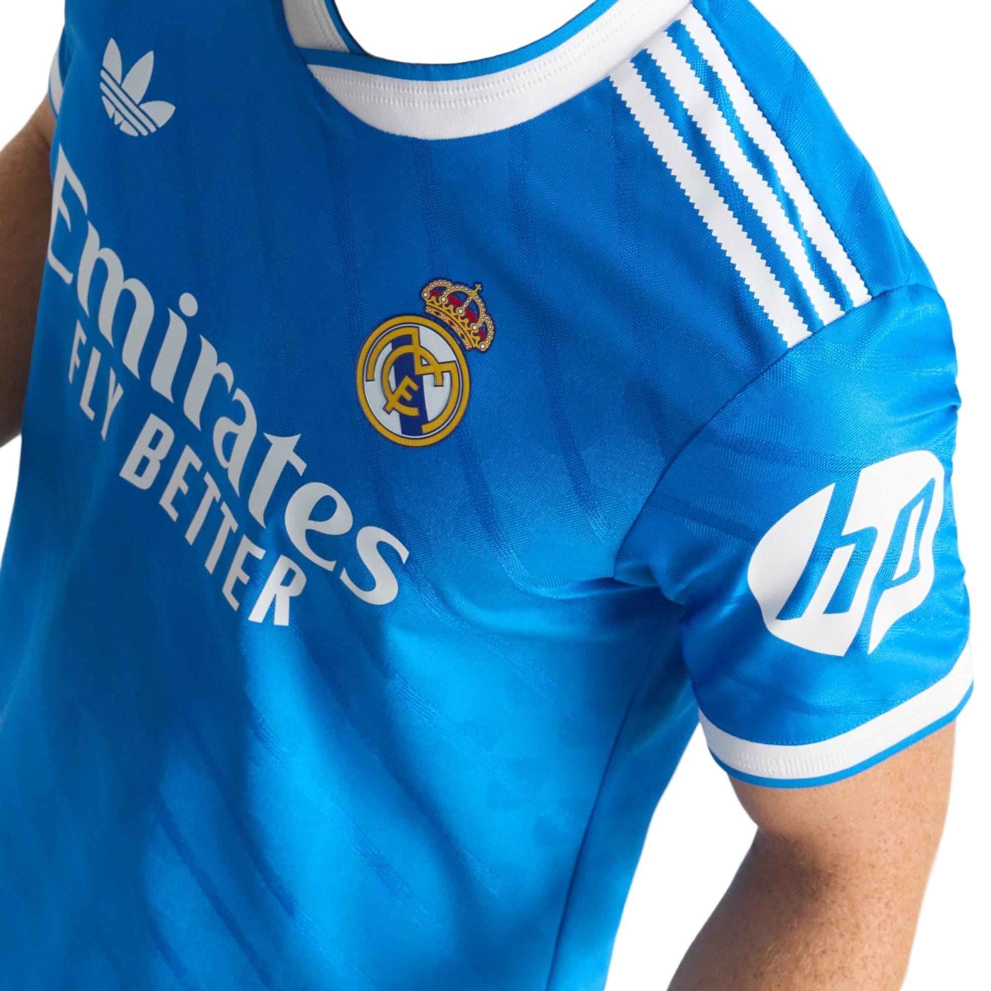 adidas Men's Vini Jr Real Madrid 25/26 Authentic Third Jersey w/ Champions League Patches (Blue)