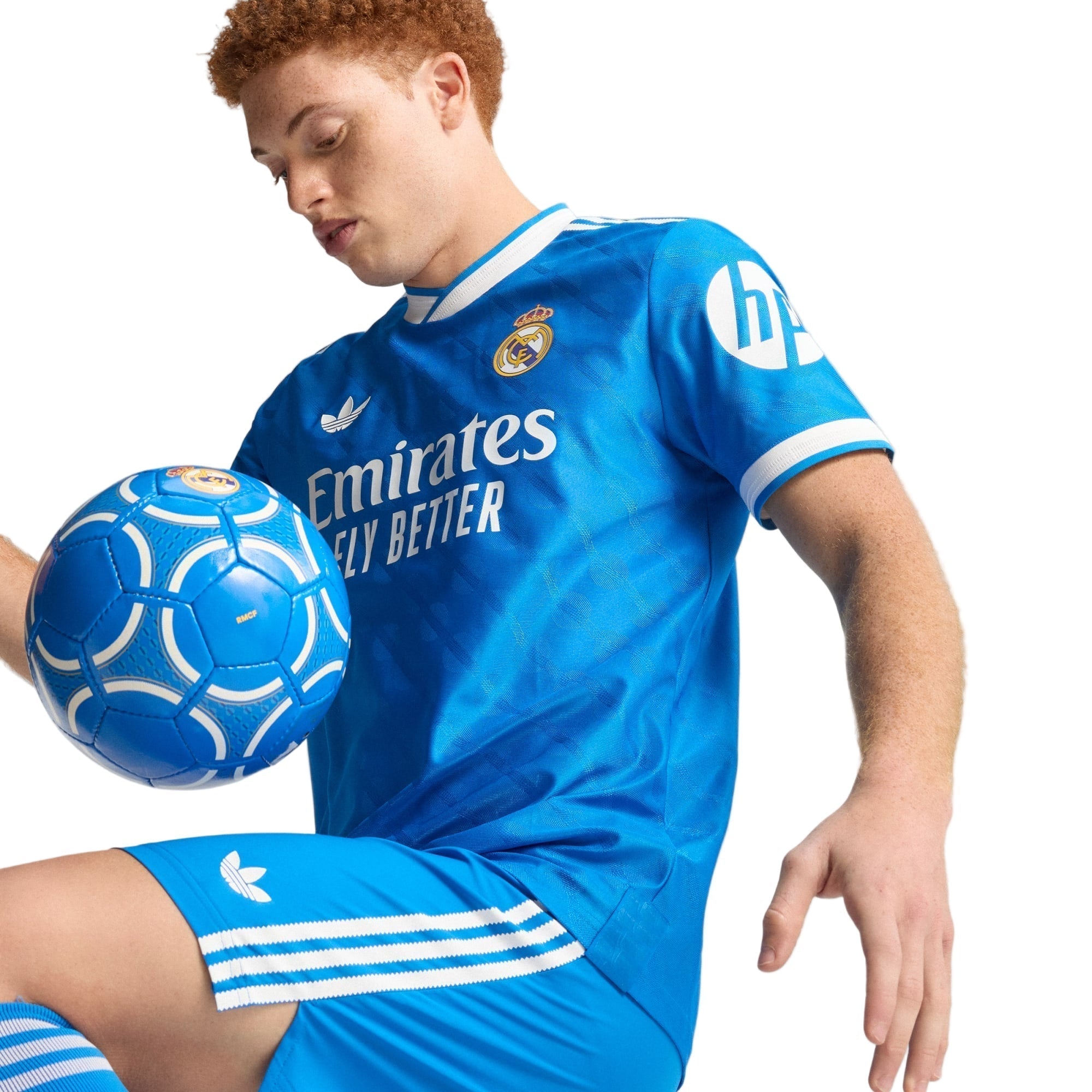 adidas Men's Tchouameni Real Madrid 25/26 Authentic Third Jersey w/ Champions League Patches (Blue)