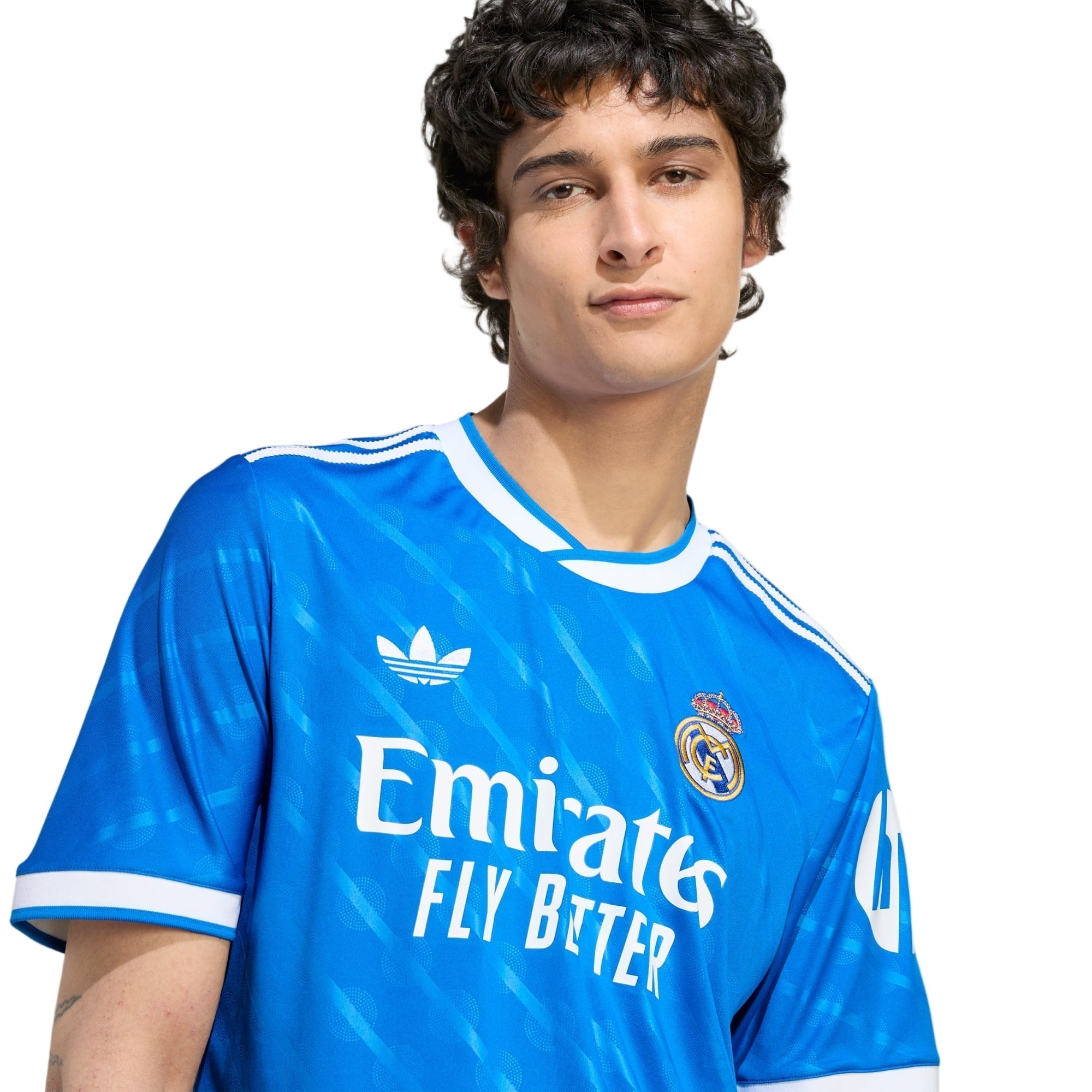 adidas Tchouameni Men's Real Madrid Third Jersey 25/26 w/ Champions League Patches (Blue/White)