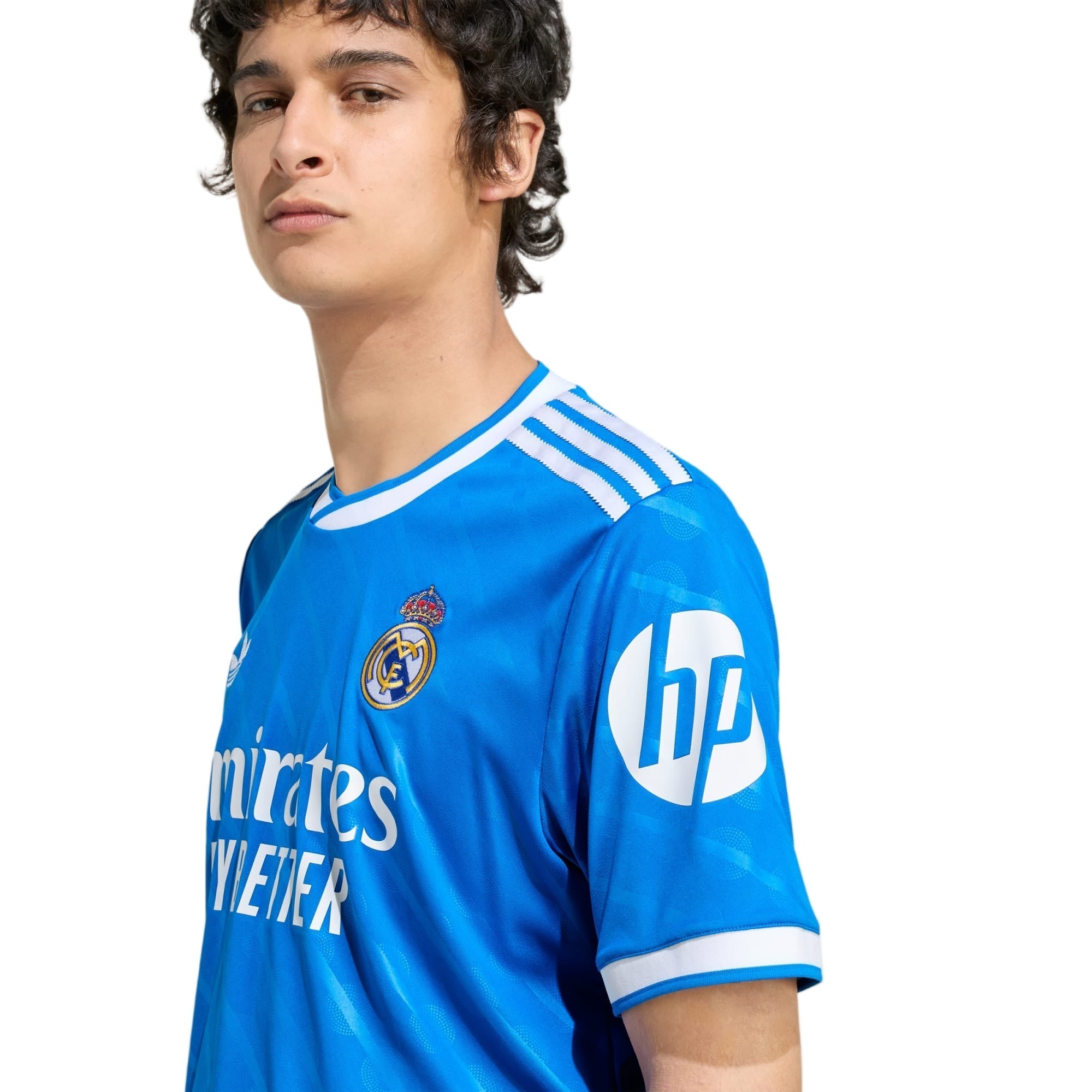 adidas Mastantuono Men's Real Madrid Third Jersey 25/26 w/ Champions League Patches (Blue/White)