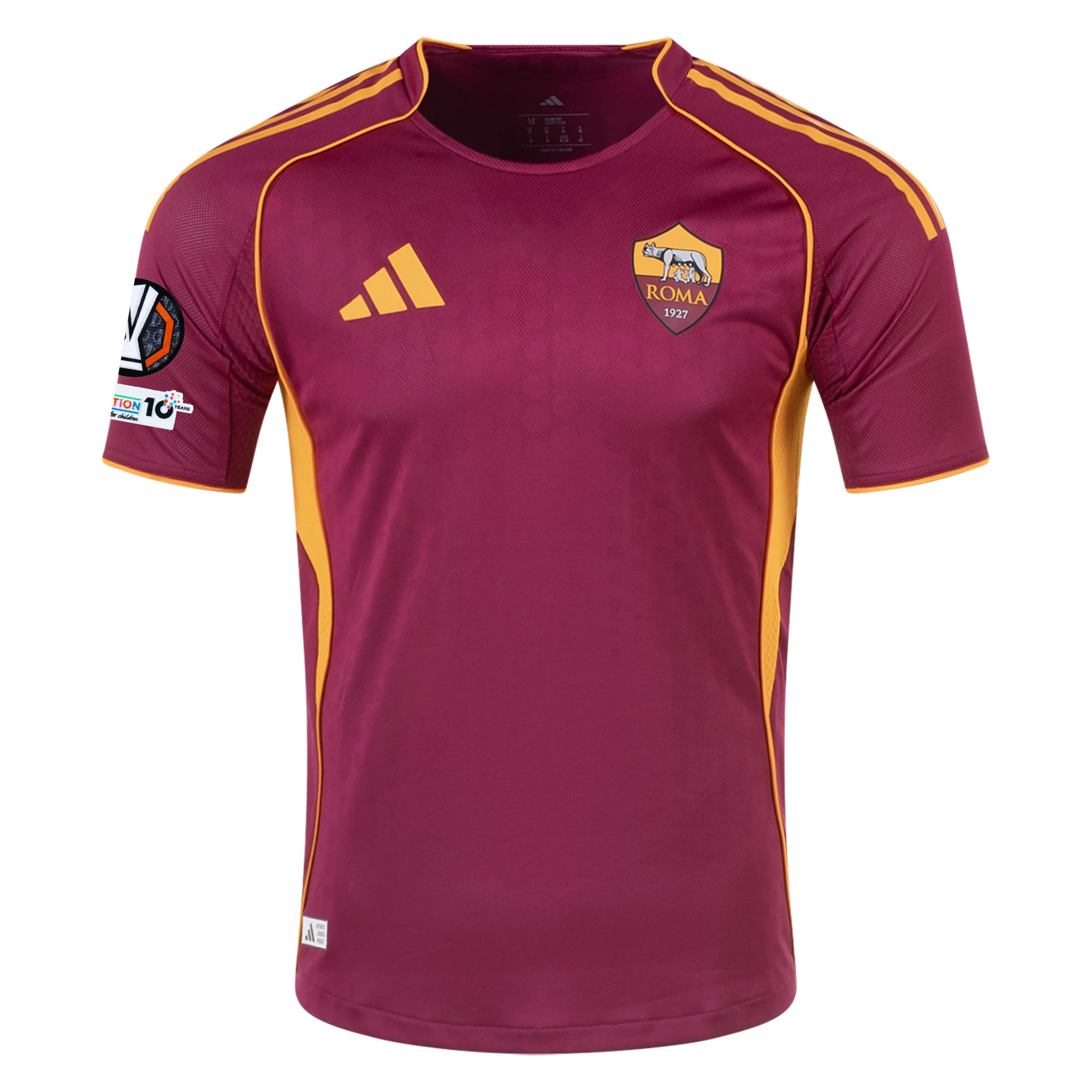 adidas Roma Authentic Angeliño Home Jersey w/ Europa League Patches 25/26 (Burgundy)