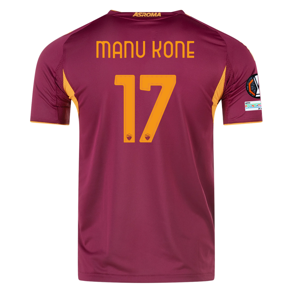 adidas Roma Authentic Manu Koné Home Jersey w/ Europa League Patches 25/26 (Burgundy)