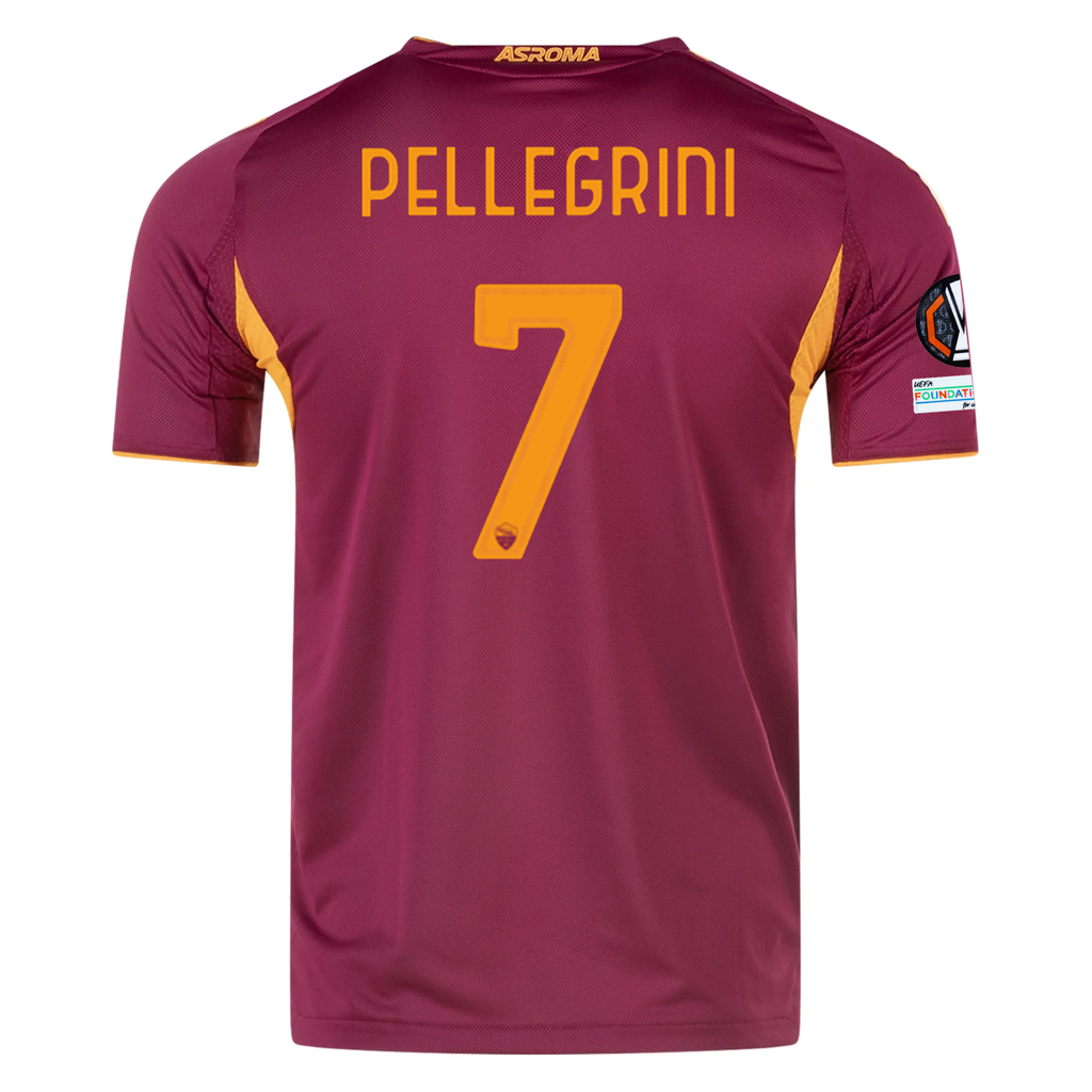 adidas Roma Authentic Lorenzo Pellegrini Home Jersey w/ Europa League Patches 25/26 (Burgundy)