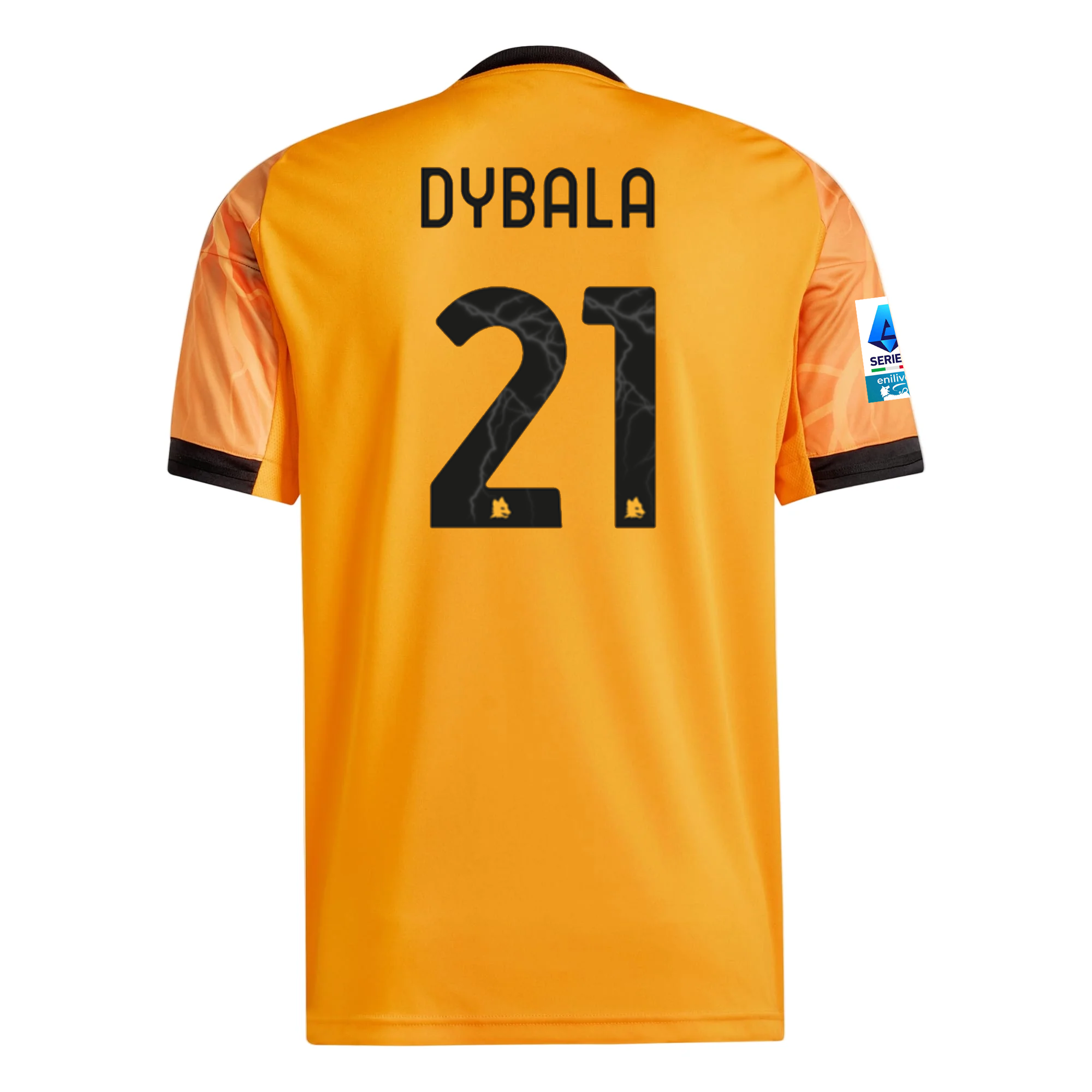 adidas Roma Paulo Dybala Away Jersey w/ Serie A Patch 25/26 (Orange/Black)