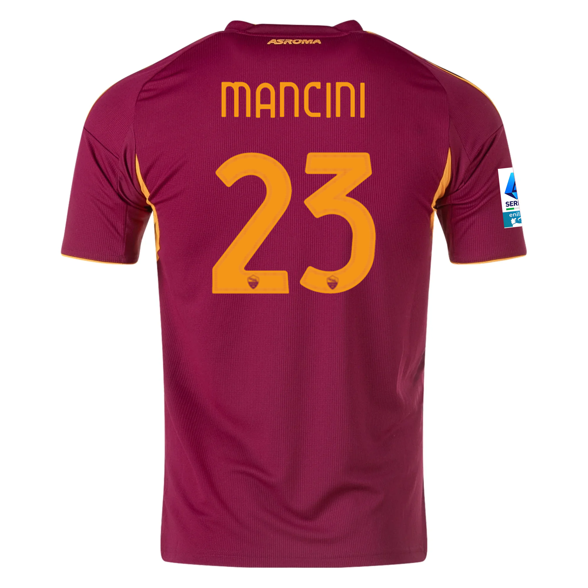 adidas Men's Roma Gianluca Mancini Home Jersey w/ Serie A Patch 25/26 (Burgundy)