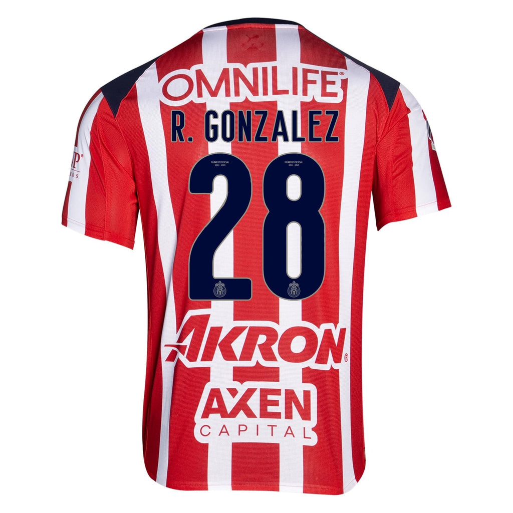 Puma Ruben Gonzalez Men's Chivas De Guadalajara Home Jersey 25/26 (Puma Red/White)