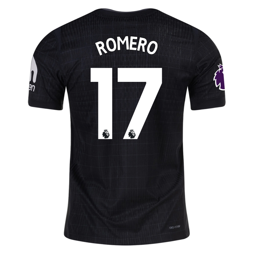 Nike Romero Tottenham Hotspur Authentic Away Jersey 25/26 w/ EPL Patch (Black/Iron)