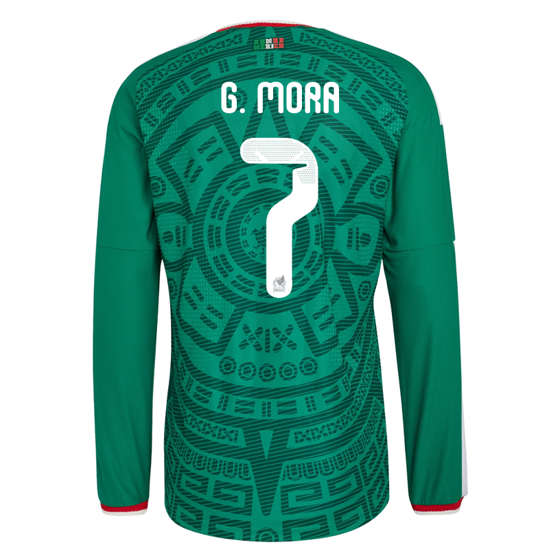adidas Men's G. Mora Mexico Long-Sleeve Authentic Home Jersey 2026 (Bold Green)