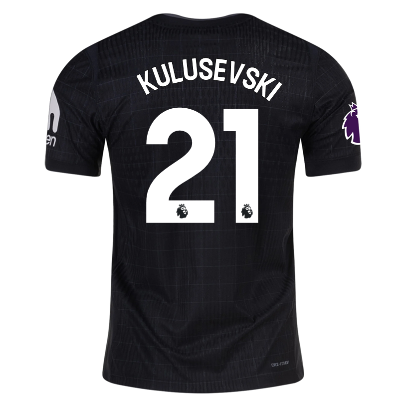 Nike Kulusevski Tottenham Hotspur Authentic Away Jersey 25/26 w/ EPL Patch (Black/Iron)