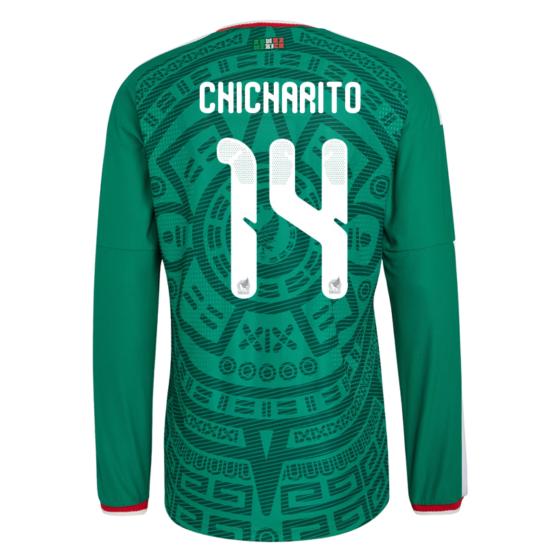 adidas Men's Chicharito Mexico Long-Sleeve Authentic Home Jersey 2026 (Bold Green)