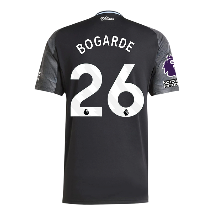 adidas Bogarde Men's Aston Villa 25/26 Away Jersey w/ EPL + NRFR Patches (Black/Global Blue)