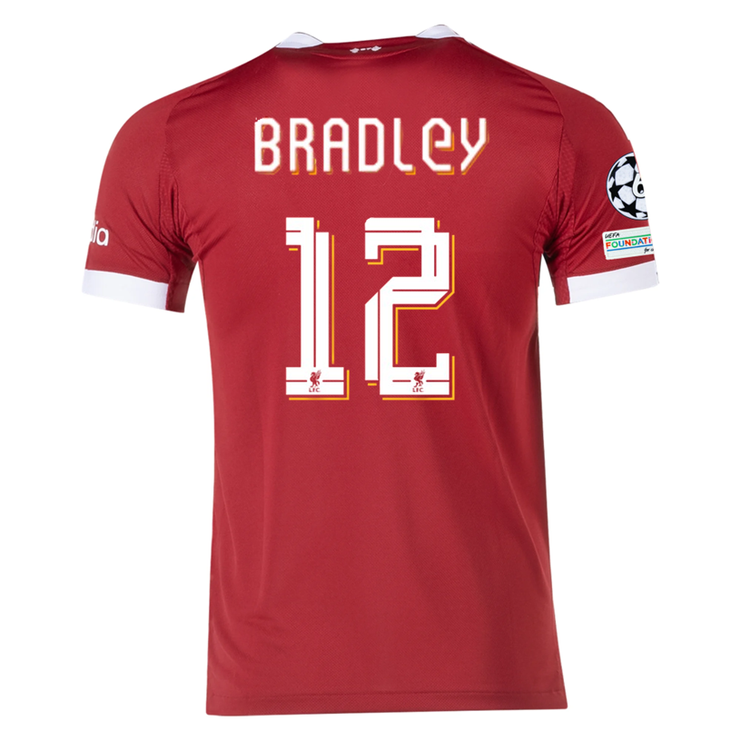 adidas Men's Liverpool FC Authentic Brodley Home Jersey 25/26 w/ Champions League Patches (Strawberry Red)
