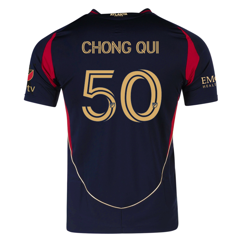 adidas Dominik Chong Qui Atlanta United Authentic Home Jersey w/ MLS Patches 25/26 (Red/Black)