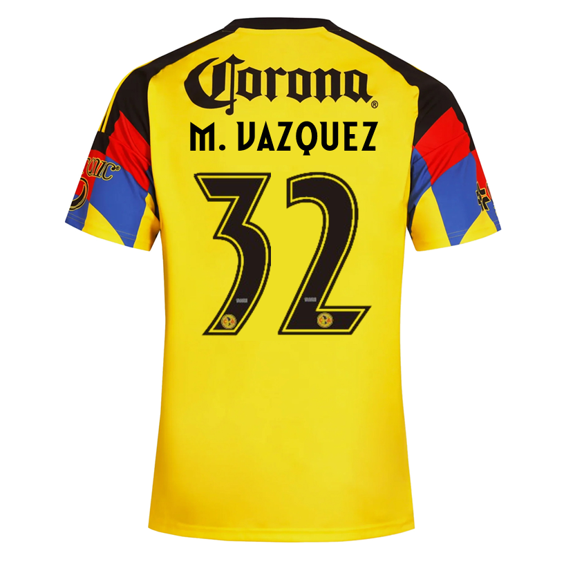 adidas Men's M. Vazquez  Club America Home Jersey 25/26 (Yellow)