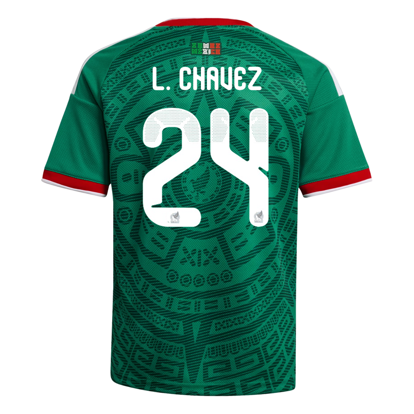 adidas Youth L. Chavez Mexico 2026 Home World Cup Jersey (Bold Green)