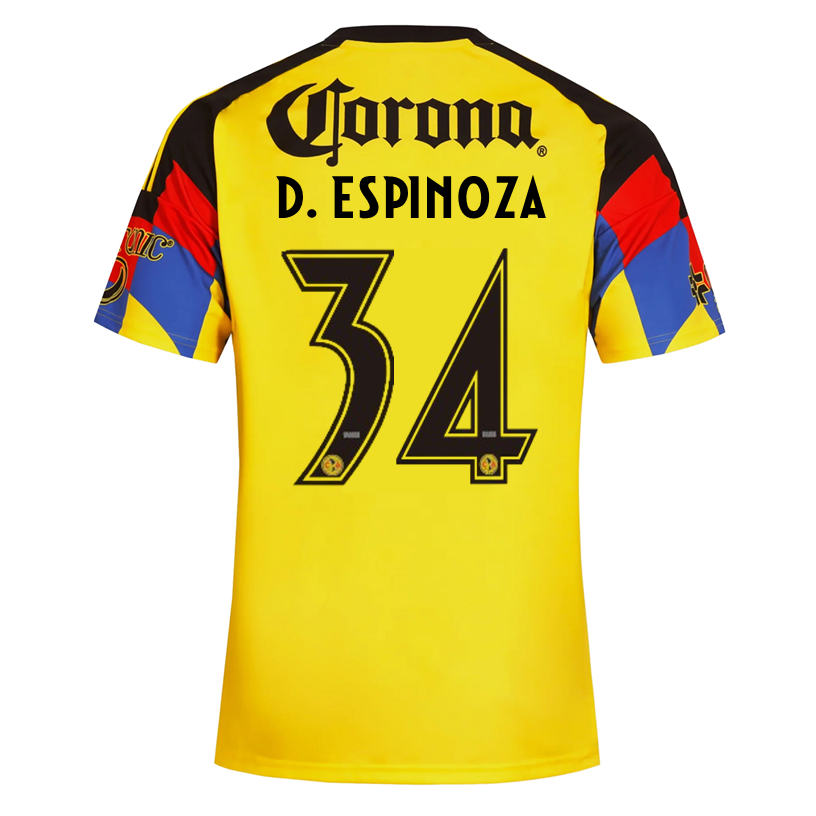 adidas Men's D. Espinoza  Club America Home Jersey 25/26 (Yellow)