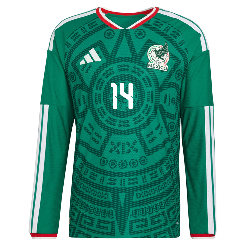 adidas Men's Chicharito Mexico Long-Sleeve Authentic Home Jersey 2026 (Bold Green)