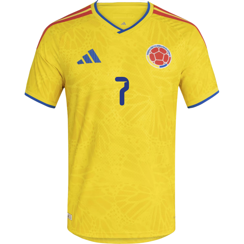 adidas Men's L. Diaz Colombia 2026 Authentic Home Jersey (Impact Yellow)