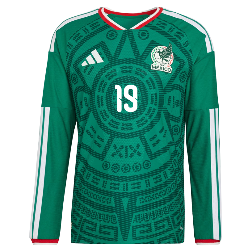 adidas Men's J. Sanchez Mexico Long-Sleeve Authentic Home Jersey 2026 (Bold Green)