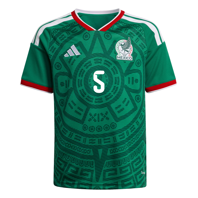 adidas Youth J. Vasquez Mexico 2026 Home World Cup Jersey (Bold Green)