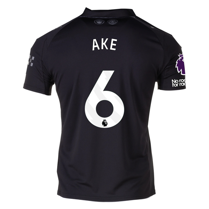 Puma Ake Men's Manchester City Away Jersey 25/26 w/ NRFR + EPL Patches (Puma Black)