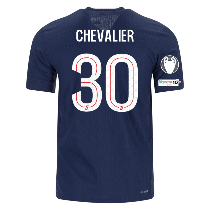 Nike Men's Chevalier Paris Saint-Germain Authentic Home Jersey 25/26 w/ Champions League Patches (Navy)