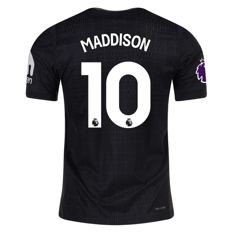 Nike Maddison Tottenham Hotspur Authentic Away Jersey 25/26 w/ EPL Patch (Black/Iron)