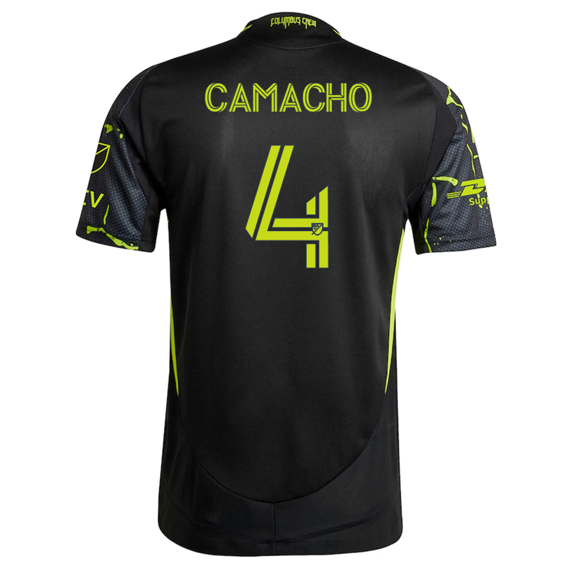 adidas Rudy Camacho Columbus Crew Authentic Away Jersey w/ MLS Patches 25/26 (Black/Yellow)