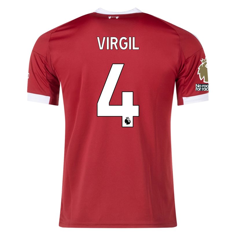 adidas Virgil Men's Liverpool Home Jersey 25/26 w/ NRFR + EPL Champions Patch (Strawberry Red)