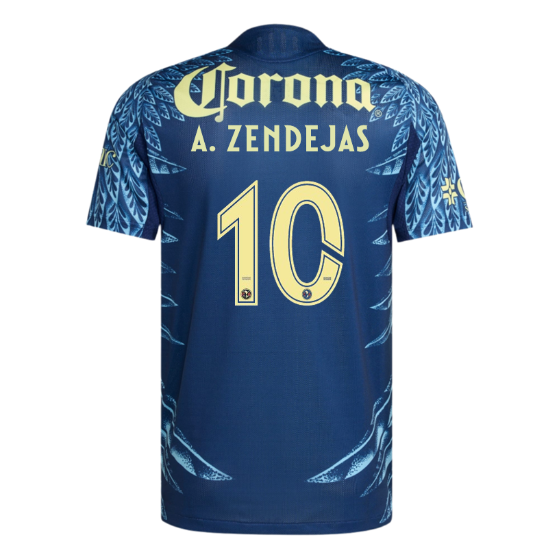 adidas A. Zendejas Men's Club América 25/26 Authentic Away Jersey (Blue)