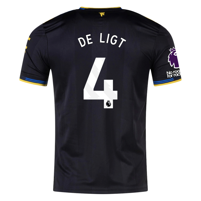 adidas Deligt Men's Manchester United Authentic Third Jersey 25/26 w/ NRFR + EPL Patches (Black)