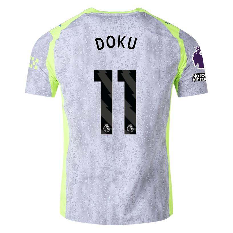 Puma Manchester City Authentic Doku Third Jersey w/ EPL + No Room For Racism 25/26 (Cool Weather/Pro Green)