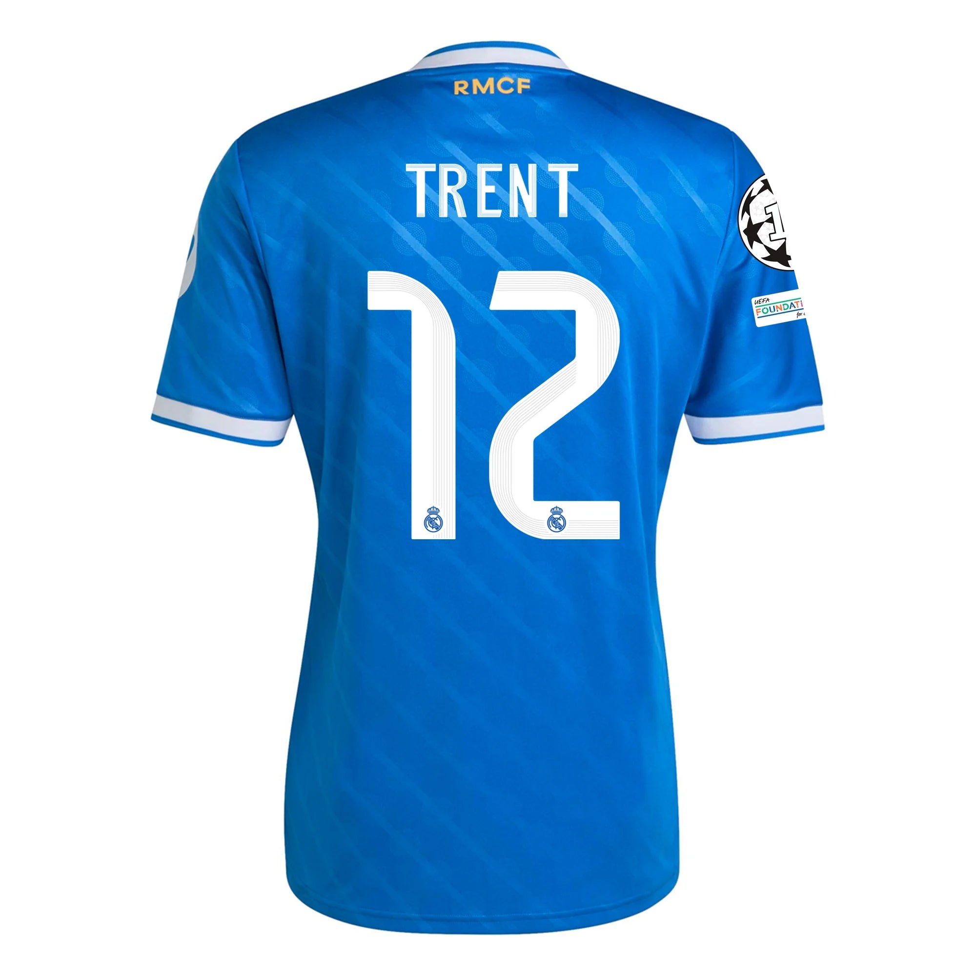 adidas Trent Alexander-Arnold Men's Real Madrid Third Jersey 25/26 w/ Champions League Patches (Blue/White)