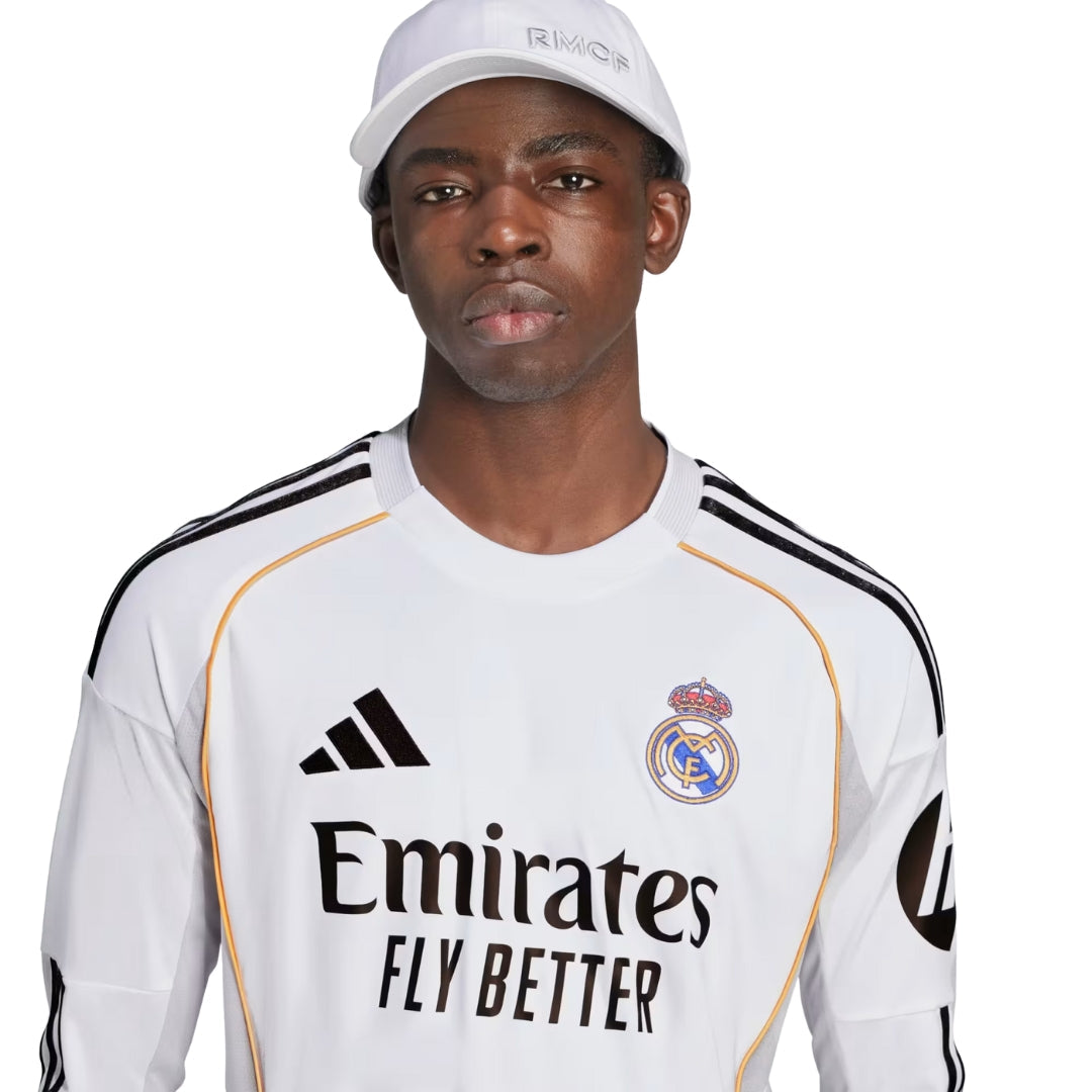 adidas Real Madrid Long Sleeve Home Jersey 25/26 (White)