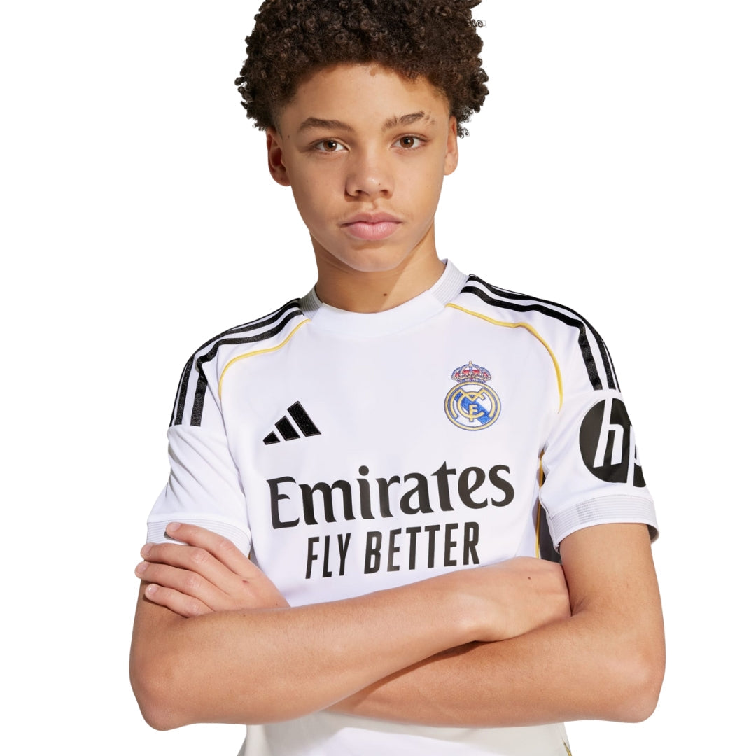 adidas Youth Real Madrid Vini Jr. Home Jersey 25/26 (White)