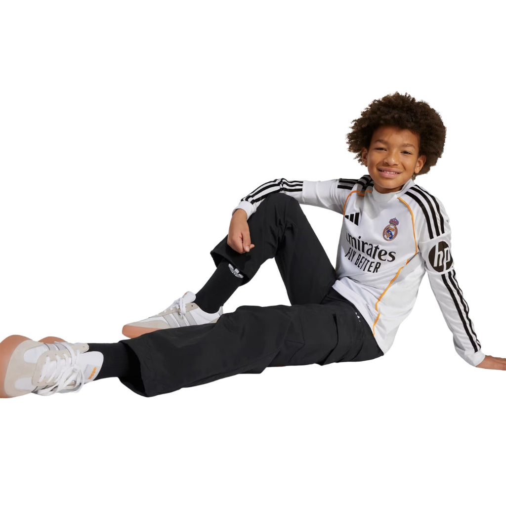 adidas Youth Real Madrid Vini Jr. Long Sleeve Home Jersey 25/26 (White)