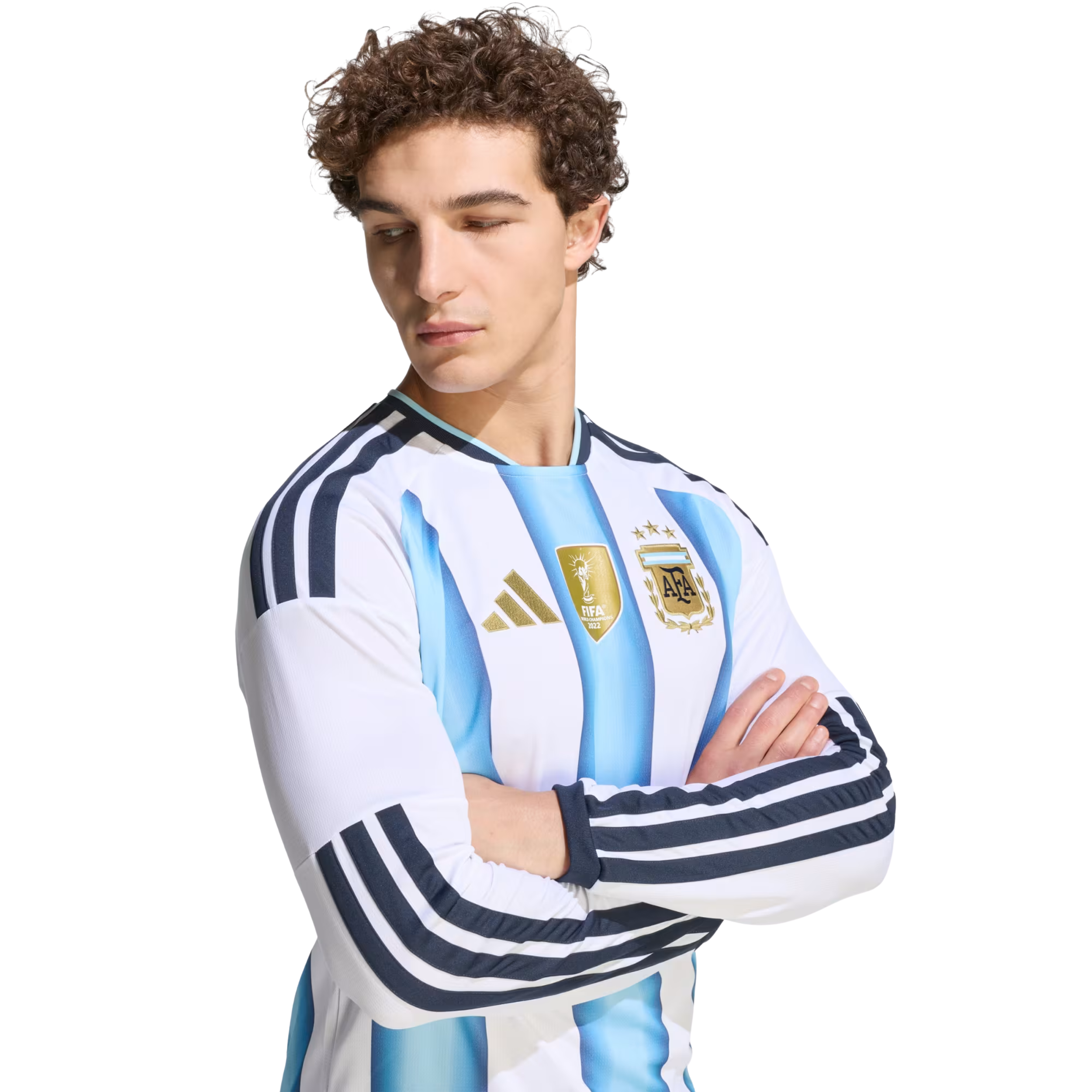 adidas Men's Argentina Long Sleeve Home Jersey 2026 (White/Icey Blue/Light Blue)
