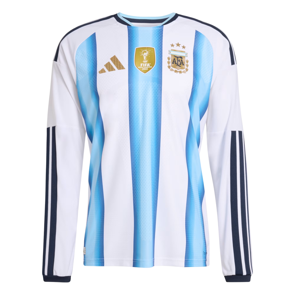 adidas Men's Argentina Long Sleeve Authentic Home Long Sleeve Jersey 2026 (White/Icey Blue/Light Blue)