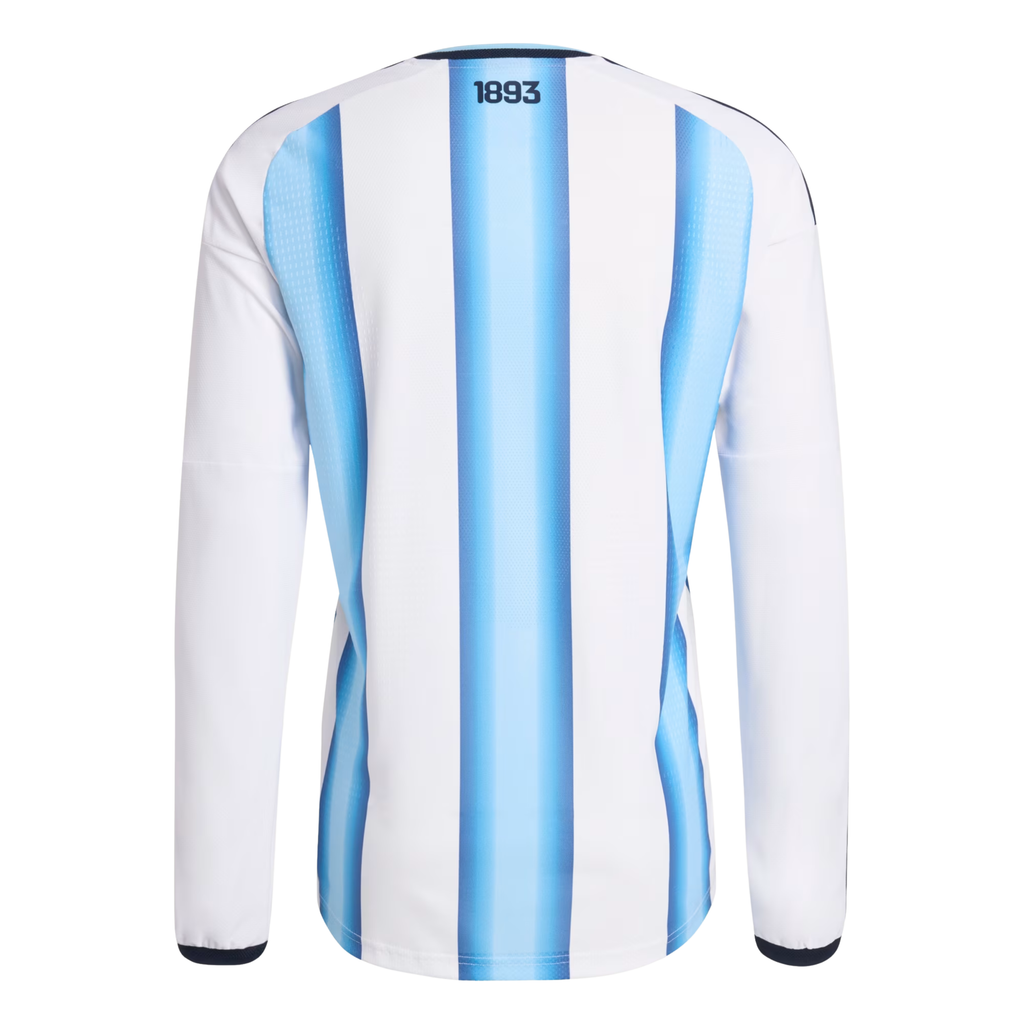 adidas Men's Argentina Long Sleeve Authentic Home Long Sleeve Jersey 2026 (White/Icey Blue/Light Blue)