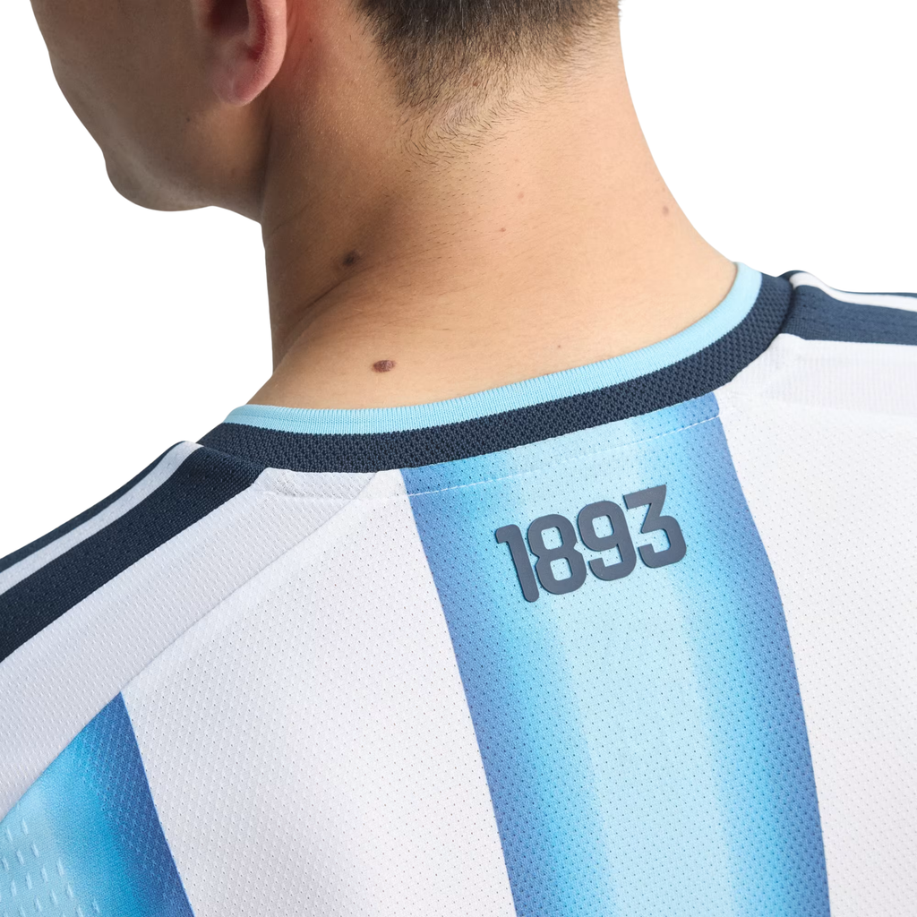 adidas Men's Argentina Long Sleeve Authentic Home Long Sleeve Jersey 2026 (White/Icey Blue/Light Blue)
