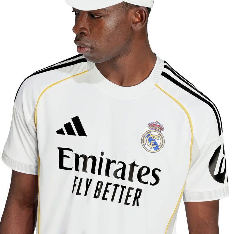 adidas Eduardo Camavinga Real Madrid 25/26 Home Jersey w/ Champions League Patches (White)