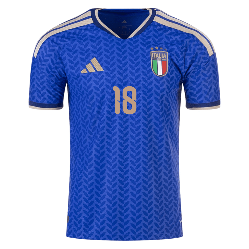 adidas Men's Barella Italy 2026 Authentic Home Jersey (Bold Blue)