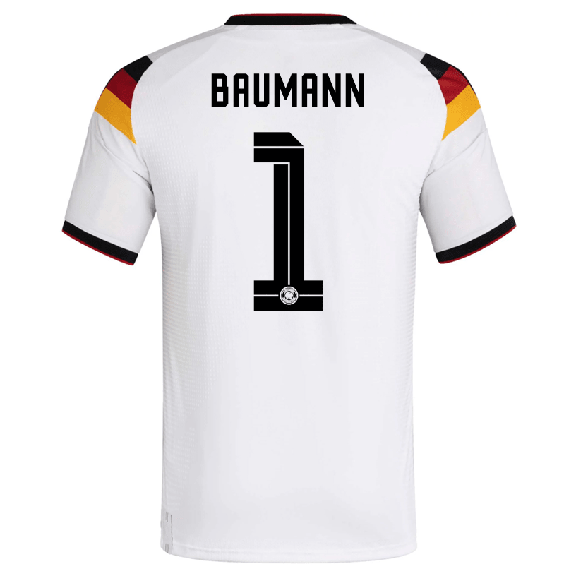 adidas Men's Baumann Germany Authentic Home World Cup Jersey 2026 (White/Black)