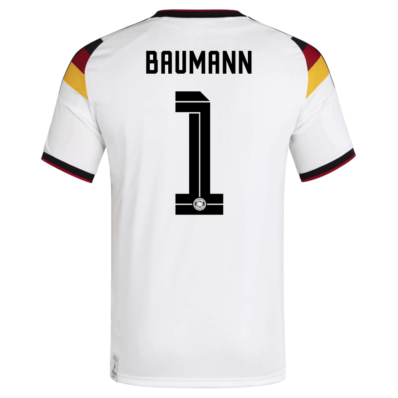 adidas Men's Baumann Germany Home World Cup Jersey 2026 (White/Black)