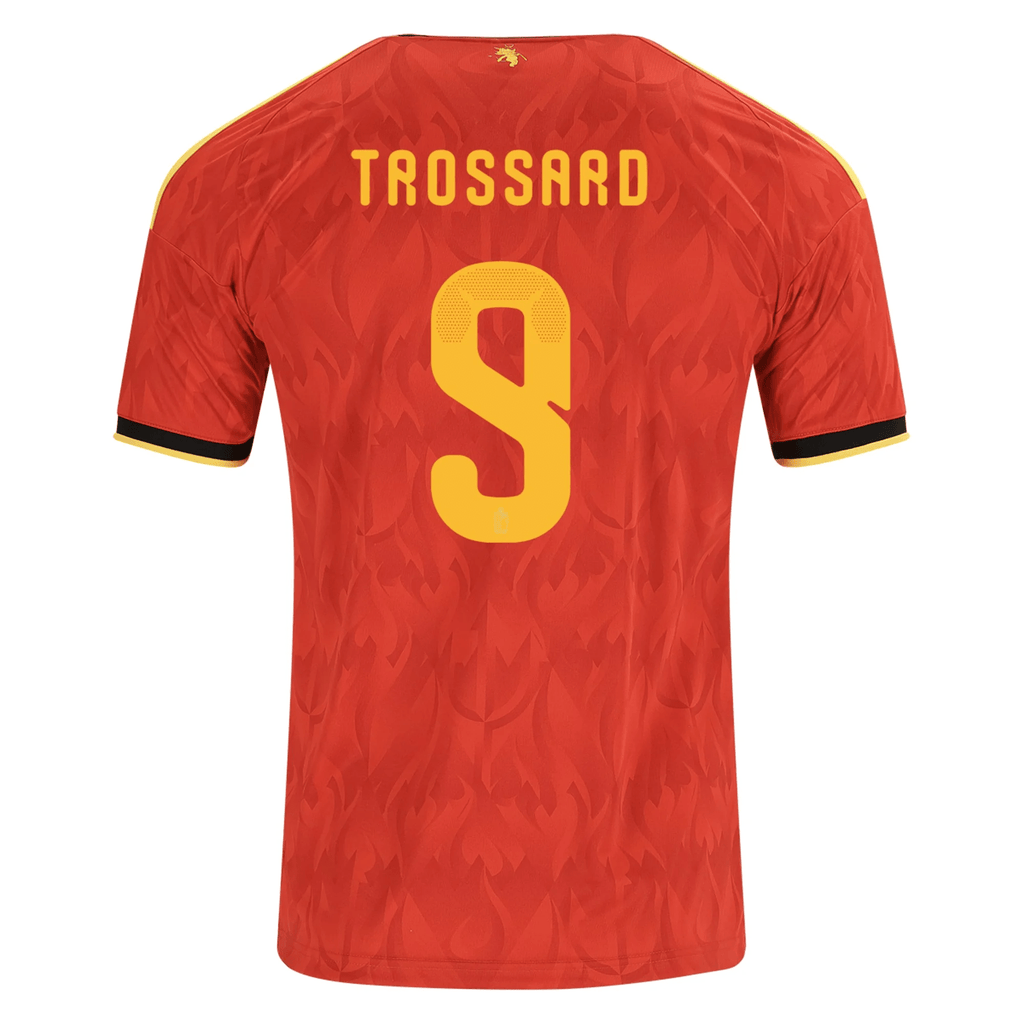 adidas Men's Belgium Leandro Trossard Home Jersey 2026 (Red/Bold Gold)