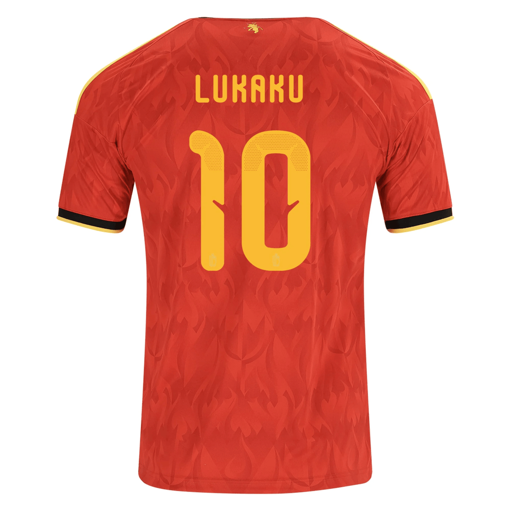 adidas Men's Belgium Romelu Lukaku Home Jersey 2026 (Red/Bold Gold)